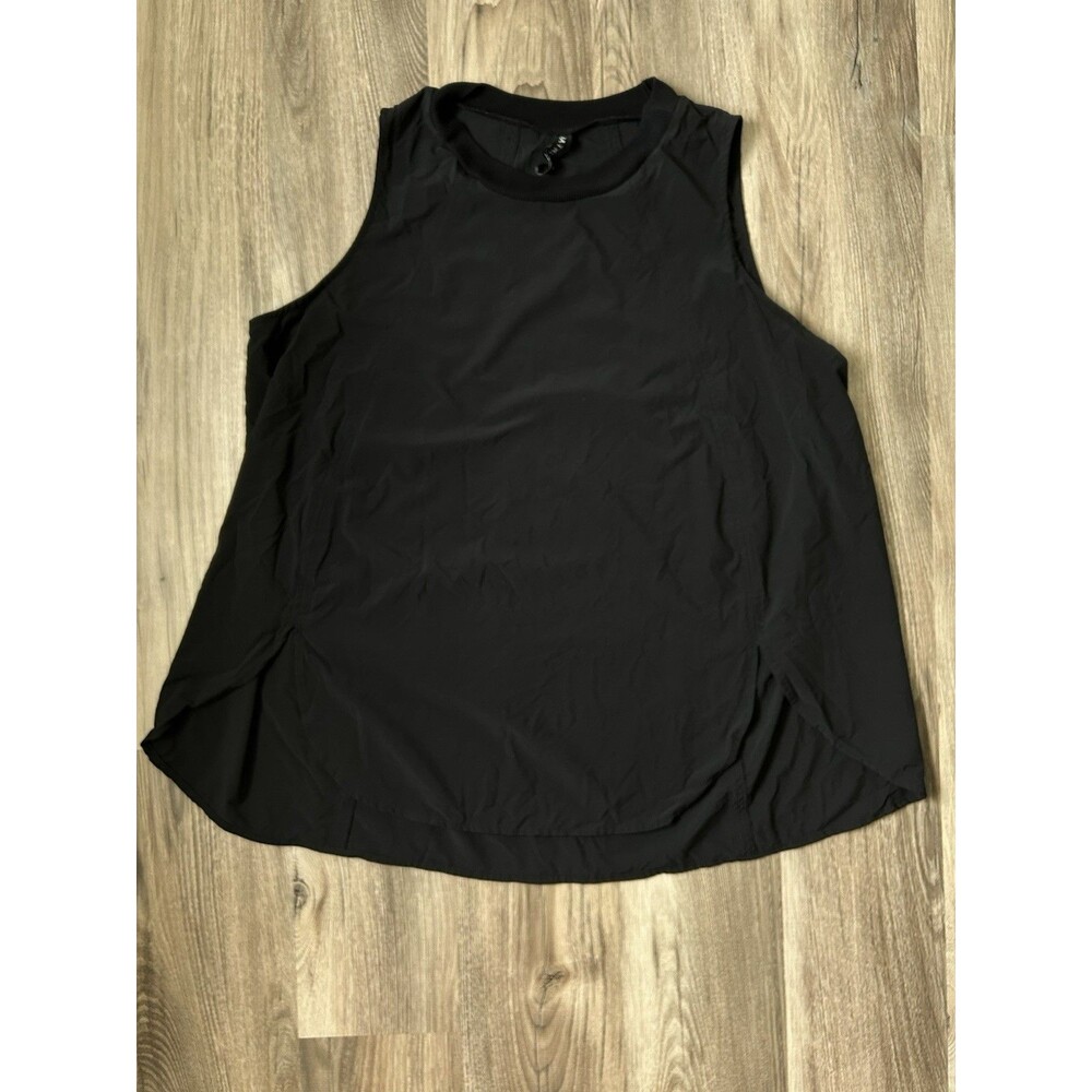Athleta High Neck Tank Top Black Lightweight Flowy Workout Athletic 1X Plus Size
